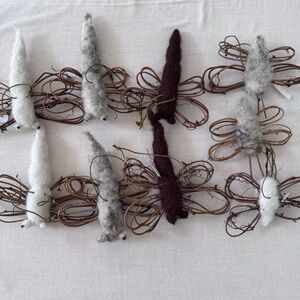 Wooly Dragonfly and Flower Bohemian Fairy Outdoorsy Ornament Decor 12 Pieces